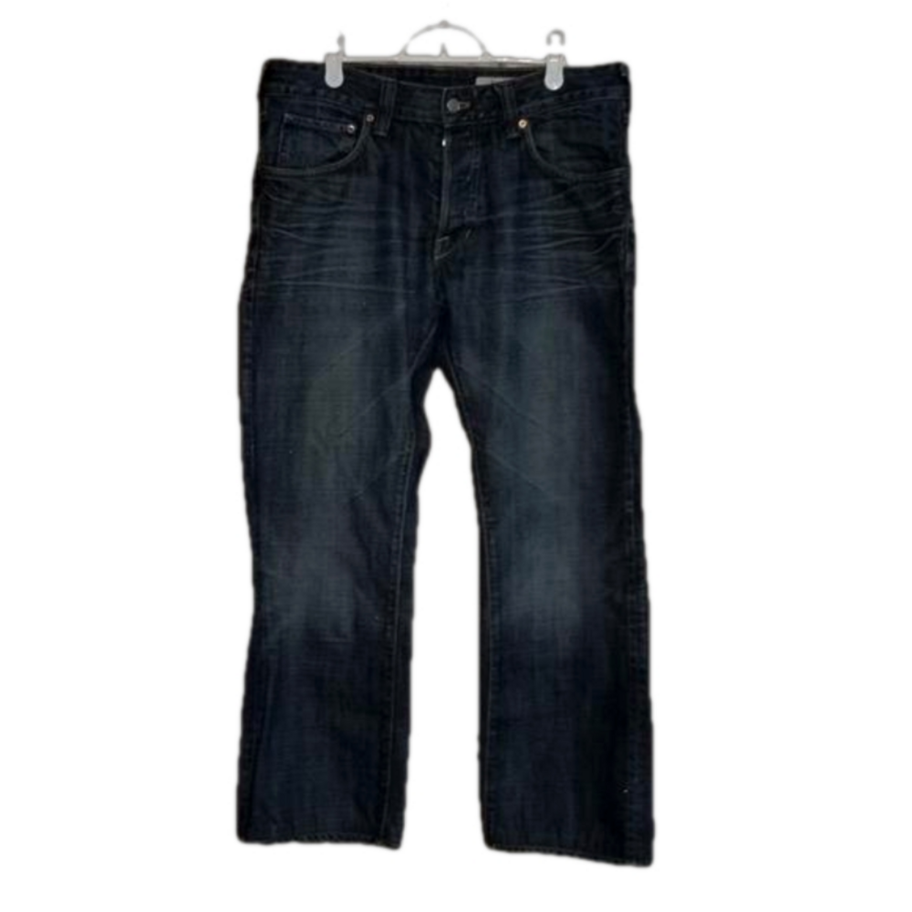 &Bragg Buttonfly Blue Jeans Label Reads 33x32 *Hemmed Much Shorter